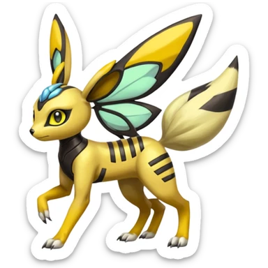 Meloetta-Renamon-Umbreon-Beedrill-Manectric-hybrid-fusion, full body sticker