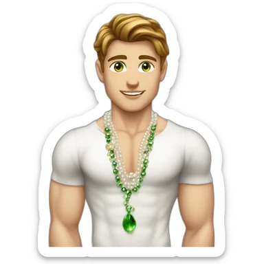 Posh-muscle-boy-with-pearl-necklace-and-green-eyes-and-brown-hair sticker