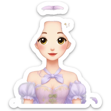 gorgeous pretty attractive anime lady beautiful hair with gorgeous dress fairycore cottagecore pastelcore detailed high quality trending VOGUE aesthetic sticker