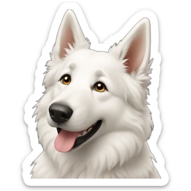 Ecstatic White shepherd sticker