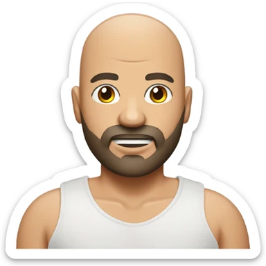 Bald guy with goatee holding underwear with x over it sticker