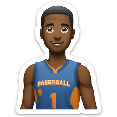 una persona con discapacidad jugando basketball. sticker