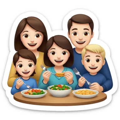 light family having dinner sticker