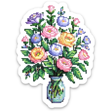 pastel flowers bouquet sticker