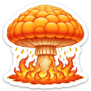 Can we make a nuclair bomb musroom cloud emoji, and make it very nuclair. Like everything on the world will burn and explode and stuff. So you will never survive this thing okay? sticker