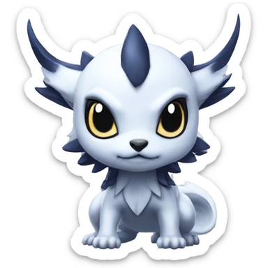 Cool Kawaii Baby Chibi Nargacuga-Absol-Pokémon Full Body Detailed High Quality sticker