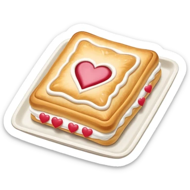 Frosted Toaster strudel pastry with hearts sticker