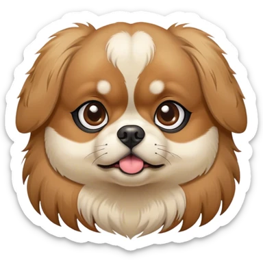cute tibetan spaniel with cross eyes sticker