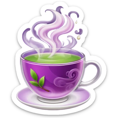 Berry green tea in a steaming cup sticker