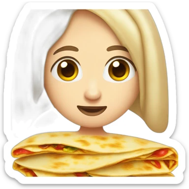 quesadilla cute big eyes and tongue sticking smug  sticker