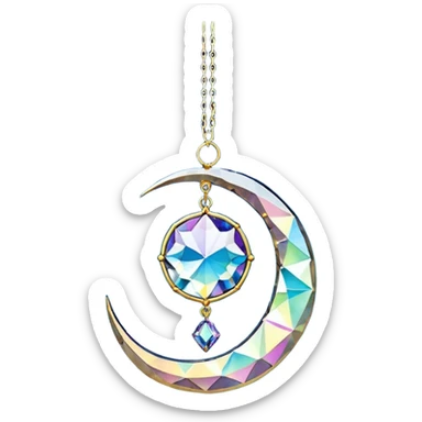 Hanging crystal crescent moon car mirror suncatcher hanger sticker