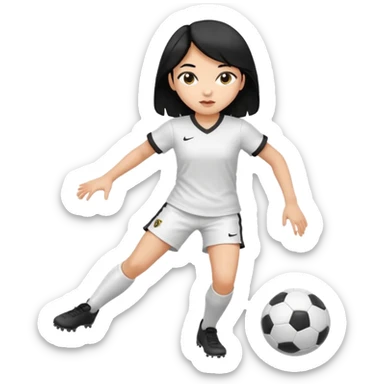 girl tha plays football black hair white sticker