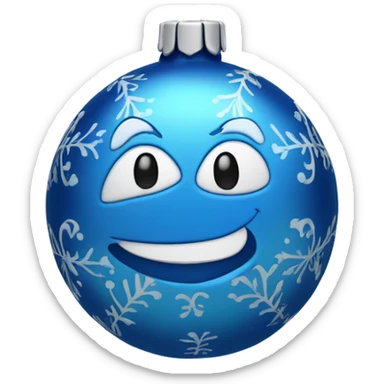 blue ornament with the name jake on it in cursive  sticker