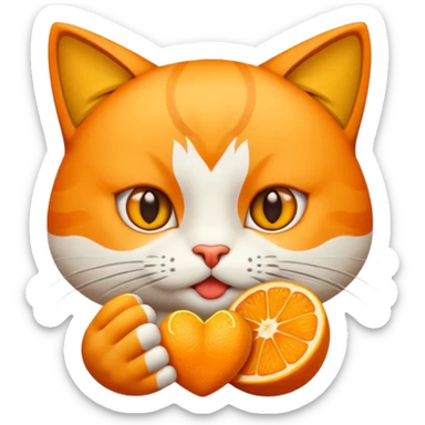 haz que un gato de color naranja esté lanzando un beso sticker