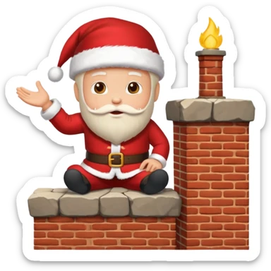 Cristmas male sit down on a chimney sticker