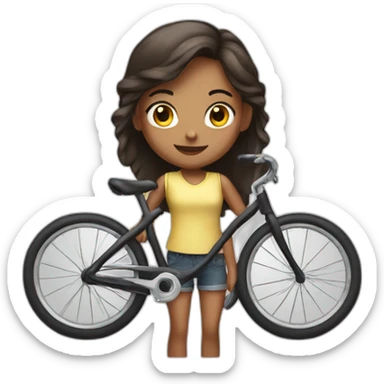 Girl ani bicycle sticker
