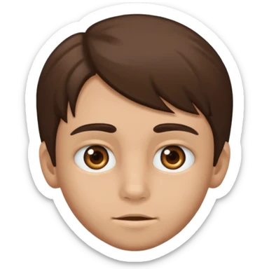 Un niño con forma de cara un poco estirada piel un poco morena y hombre sticker