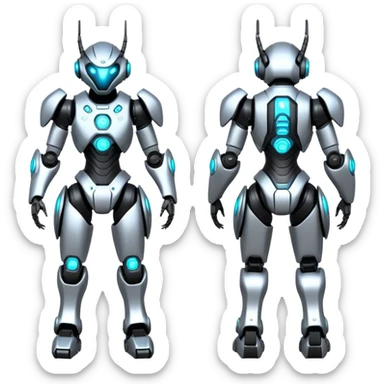 Modern Futuristic Cyborg-Vernid-Trico-Protogen-Robot-species by LiLaiRa full body sticker