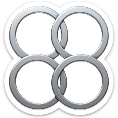 4 circles next to each other conected that looks like audi logo sticker