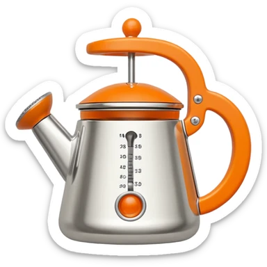 Hermès-style silver citrus press, with Hermès orange accent, minimal, cute emoji style sticker