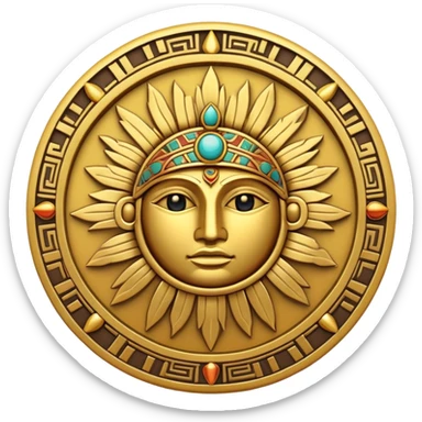 Inca sun symbol sticker