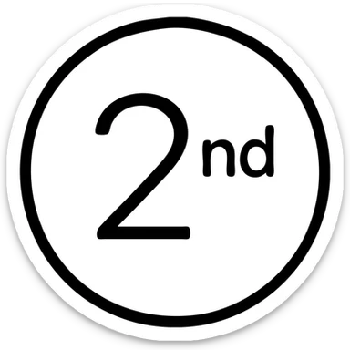 first ,a 2 in a circle with 'nd' in the circle sticker