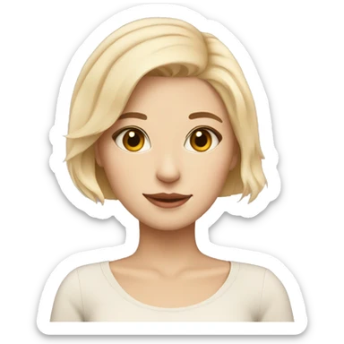 blonde beutiful girl with beige british short hair cat sticker