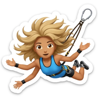 extreme sports lover face bungee jumping face only with hair flying sticker