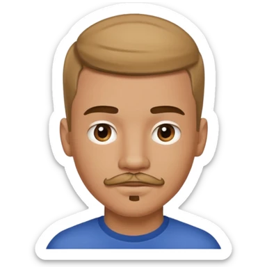 menino de 18 anos com corte americano cavanhaque e bigode  sticker