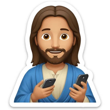 Jésus sur son téléphonesur son téléphone sticker