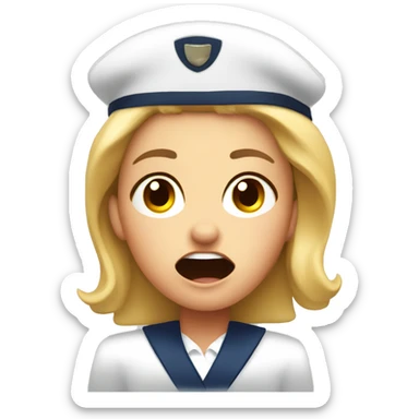 frightened stewardess sticker