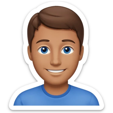 dad with brown hair and blue eyes emoji sticker