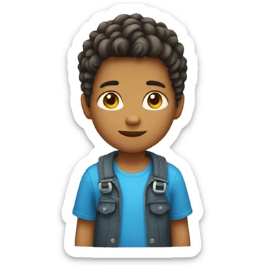 Un niño con pelo trenzado sticker