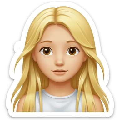 haz una chica rubia saliendo de lavarse el pelo largo sticker