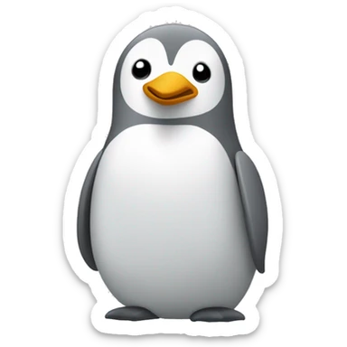 Pingouin gris et blanc avec un petit bec  sticker