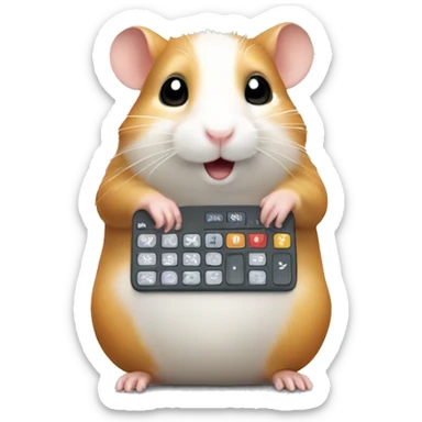 Hamster using calculator sticker