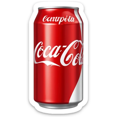 Draw a classic Coca-Cola can with red label & white script logo. sticker
