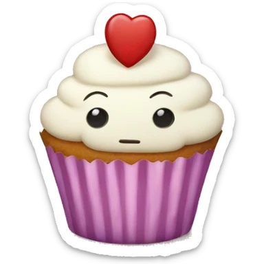 Cupcake with a bow sticker
