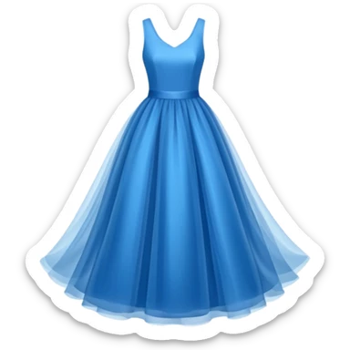 blue dress, isolated, tulle skirt sticker