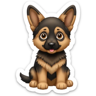 German Shepard playful puppy sticker