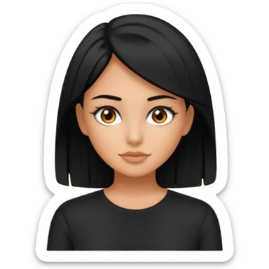 Pilates femme bronzée tenue noir et cheveux noir sticker