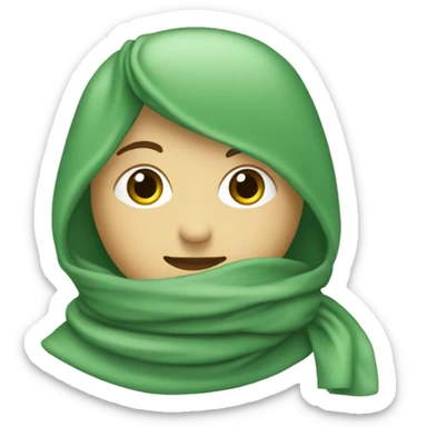 foulard verde claro, verde oscuro y gris. Solo el pañuelo, sin persona sticker