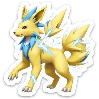 Manectric-Electrike-Yamper-Jolteon-Zeraora-Raikou-fusion (full body) sticker