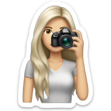 female-photographer-taking-a-picture-light-skinned-long-hair-grey-eyes sticker