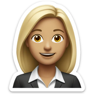 smiling girl in corporate setting sticker
