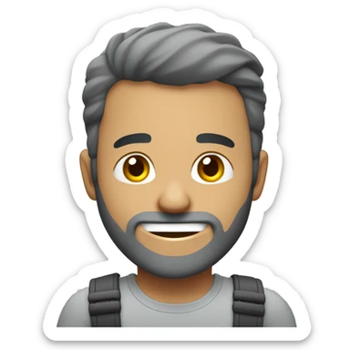 Gigachad gris sonriendo con la boca cerrada con musculos sticker