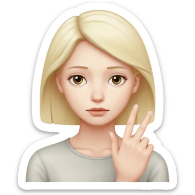 uhh pensive face with hand with fingers splayed on the left sticker