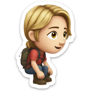 Ellie the last of us red t-shirt sticker