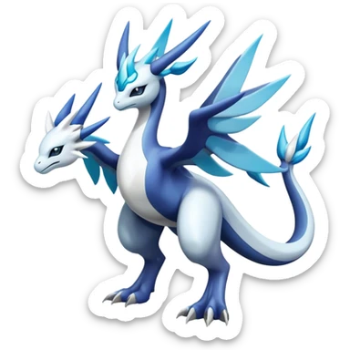 Futuristic lugia-dialga-suicune-Glaceon-hybrid, full body sticker
