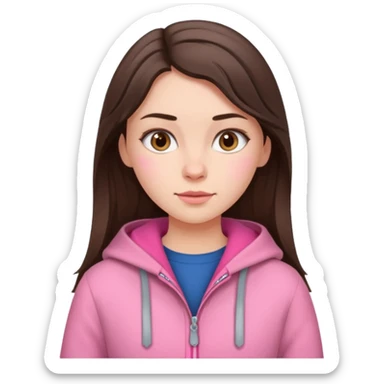 brunette scandinavian girl with pink scandinavian clothes sticker